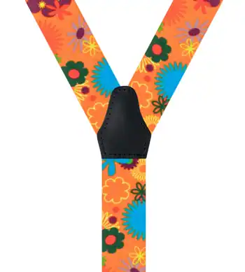 Fleurs et Pois Orange - 80 cm vue arrière