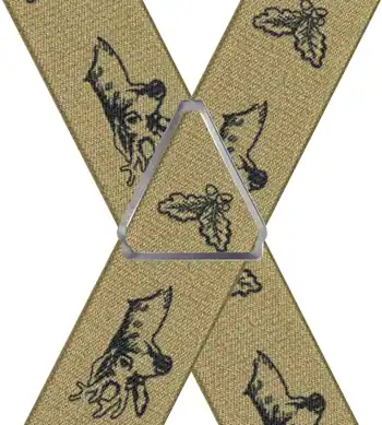 Animaux Cerfs et feuillage Beige - 120 cm vue arrière