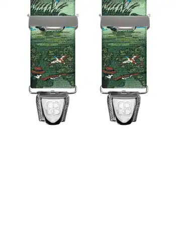 Animaux canards et chiens Vert - 120 cm vue avant