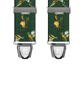 Animaux canards et faisans Vert - 120 cm vue avant