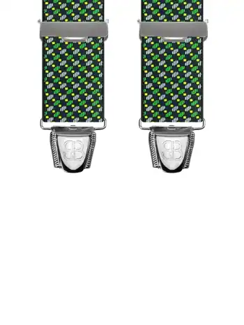 Points diagonales Noir / Vert - 120 cm vue avant