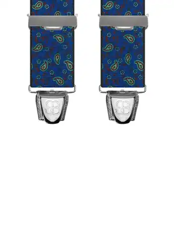 Motifs Cachemire Satiné Bleu Marine - 120 cm vue avant