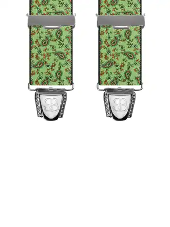 Motifs Cachemire Satiné Vert - 120 cm vue avant