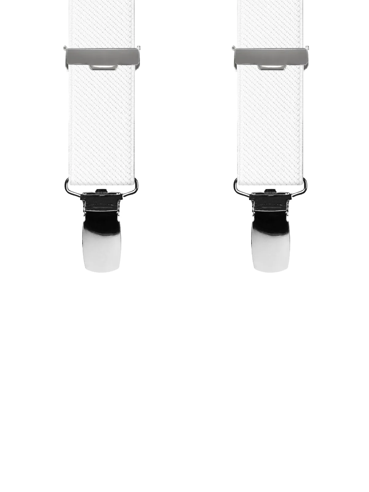 Vue avant - Bretelles homme 3 pinces dos cuir Uni Sergé Blanc 120 cm