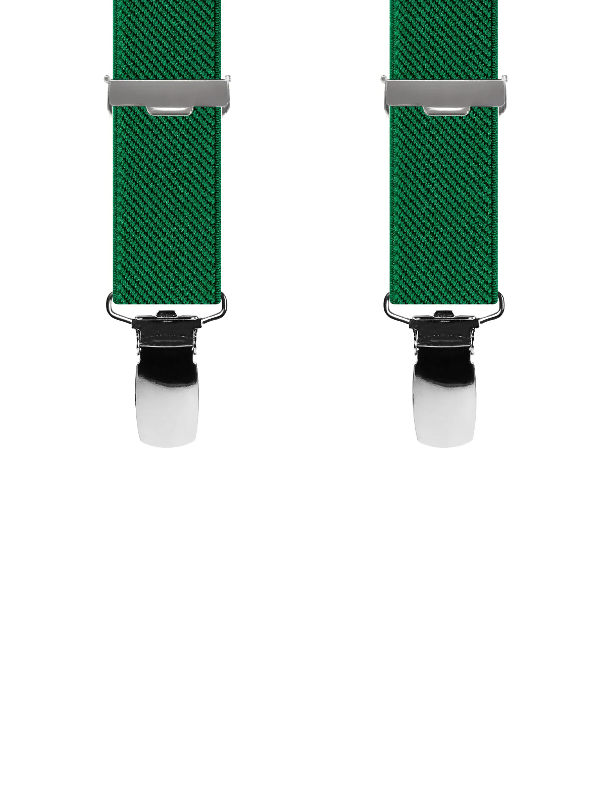 Vue avant - Bretelles enfant biclip Uni Sergé Vert Bouteille 80 cm