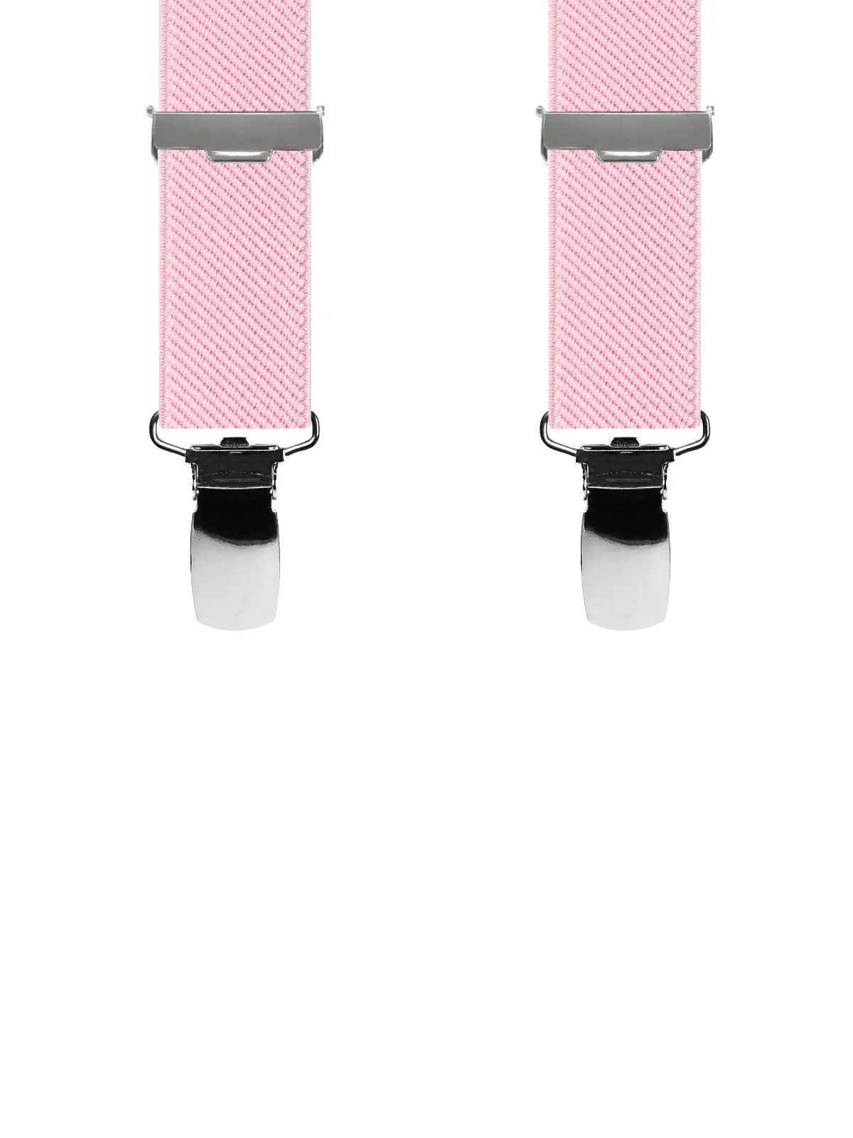 Vue avant - Bretelles homme 3 pinces dos cuir Uni Sergé Rose 120 cm