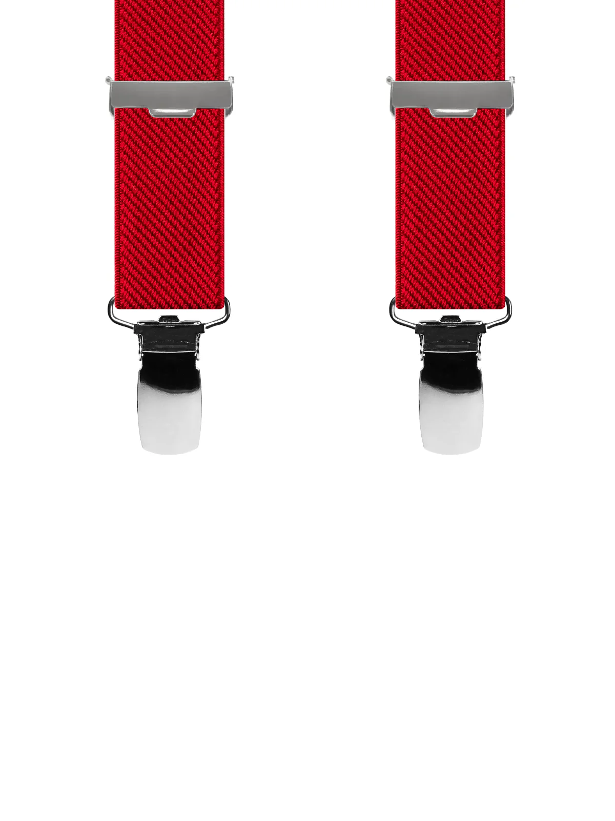 Vue avant - Bretelles enfant biclip Uni Sergé Rouge 80 cm