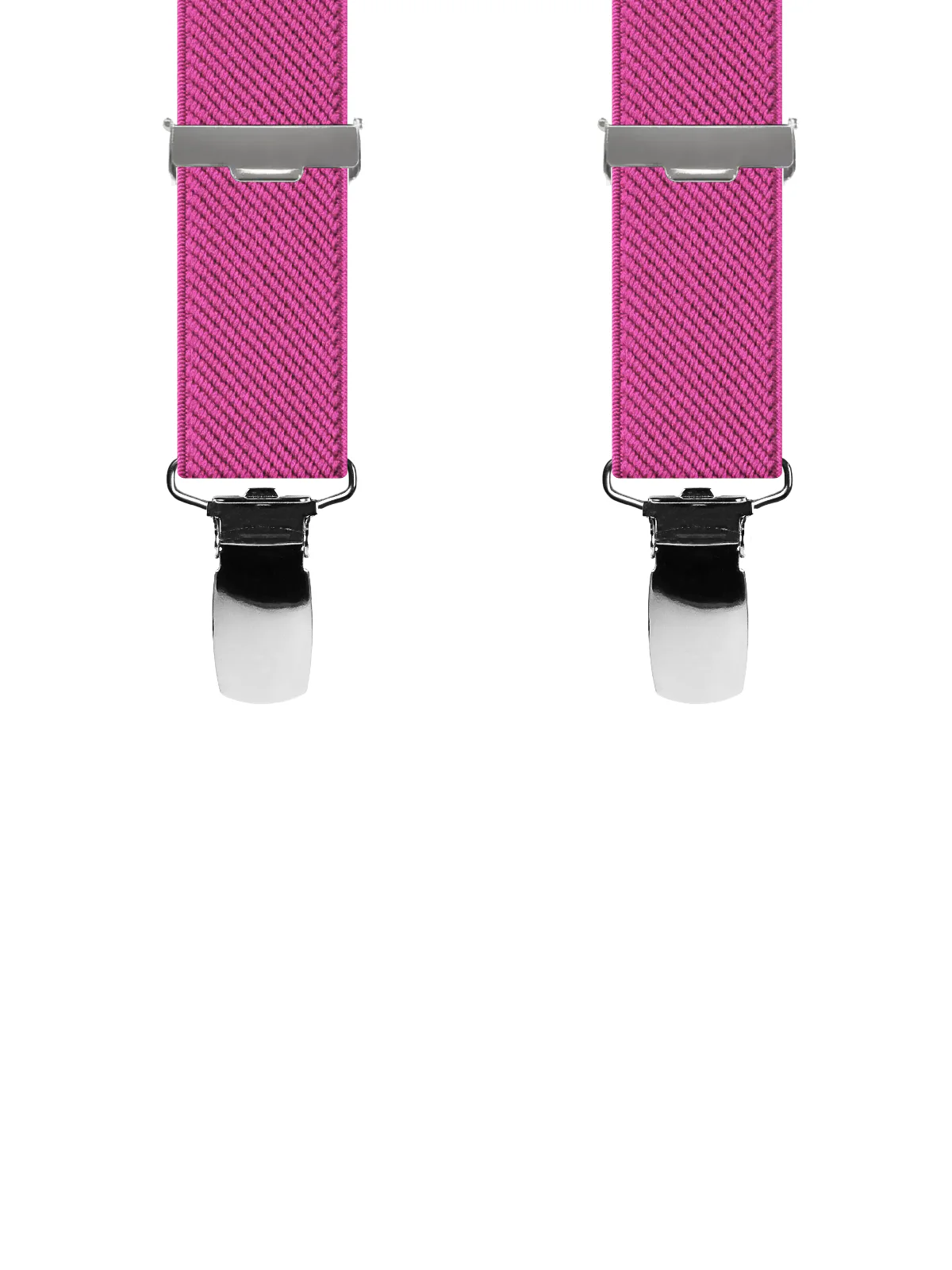 Vue avant - Bretelles homme 4 pinces dos métal Uni Sergé Fuchsia 120 cm