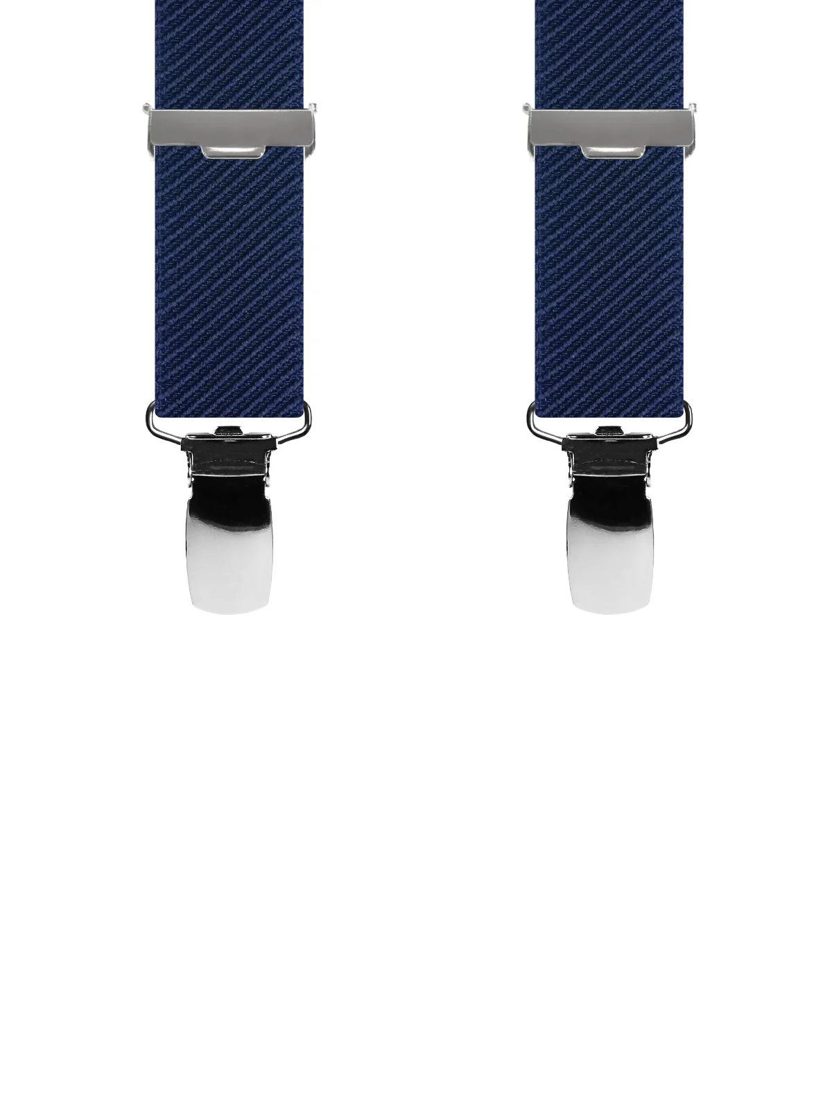 Vue avant - Bretelles homme 3 pinces dos cuir Uni Sergé Bleu Marine 120 cm