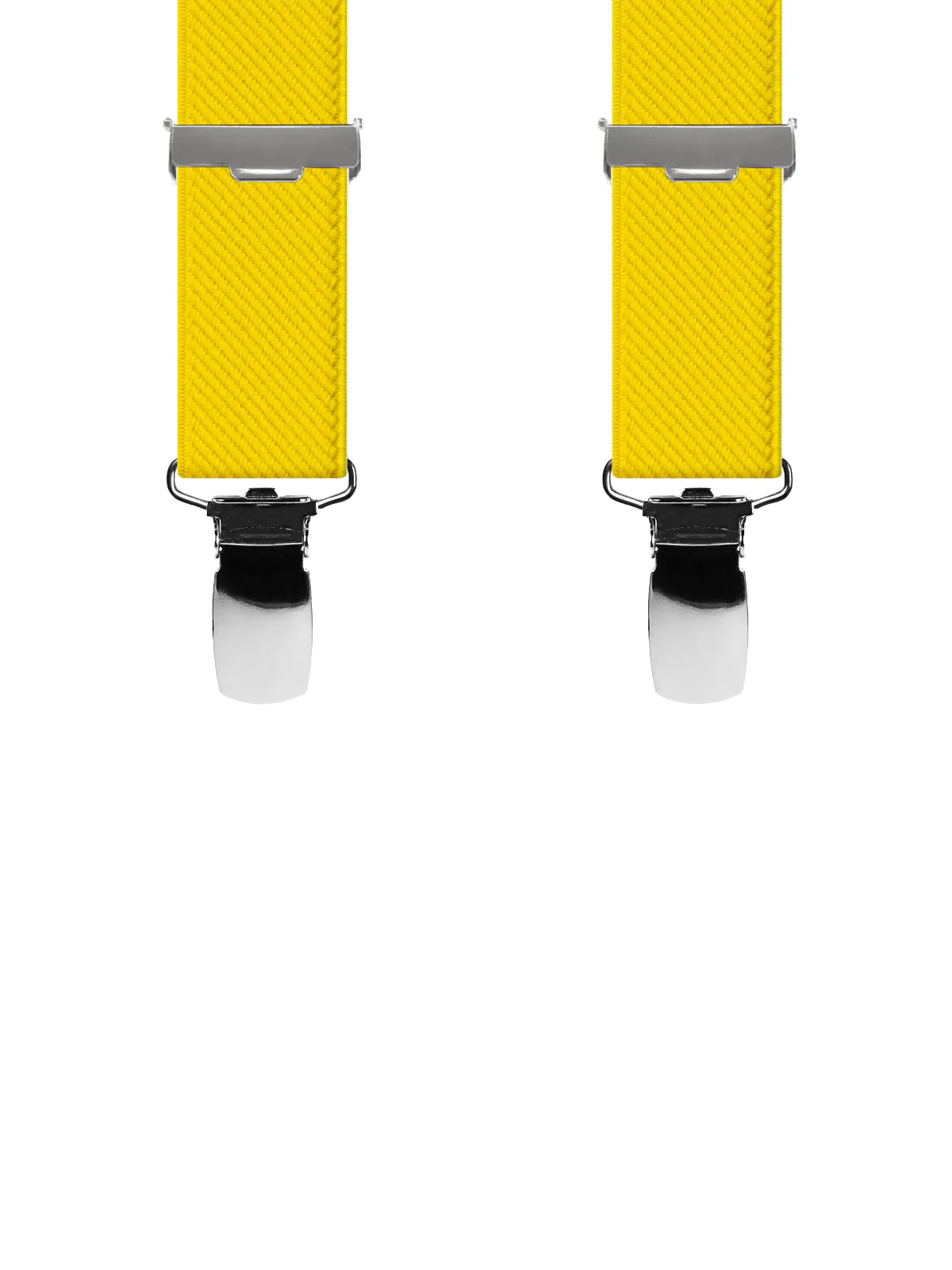 Vue avant - Bretelles homme 3 pinces dos cuir Uni Sergé Jaune 120 cm