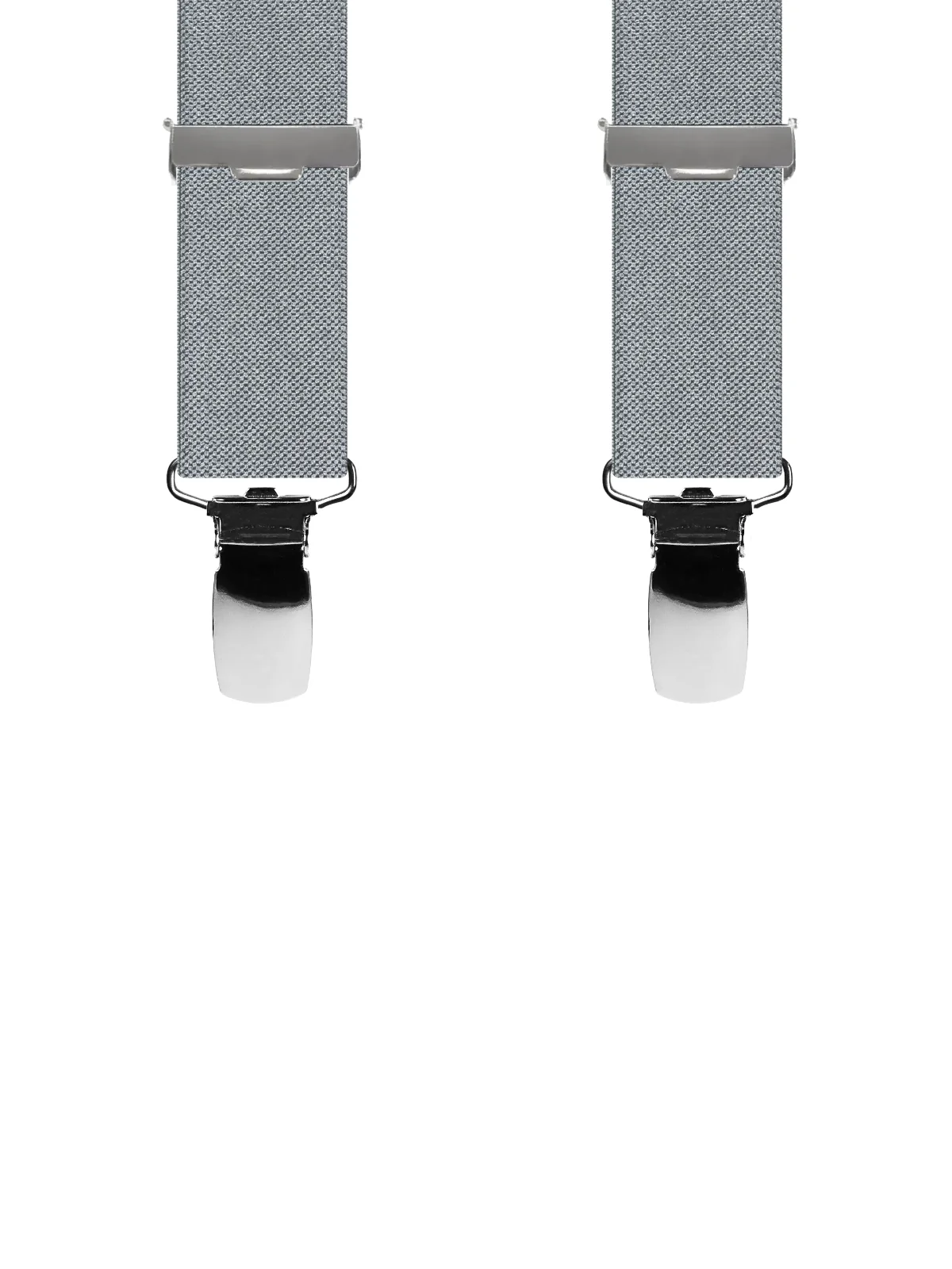 Vue avant - Bretelles homme 4 pinces dos métal Uni plat Gris 120 cm