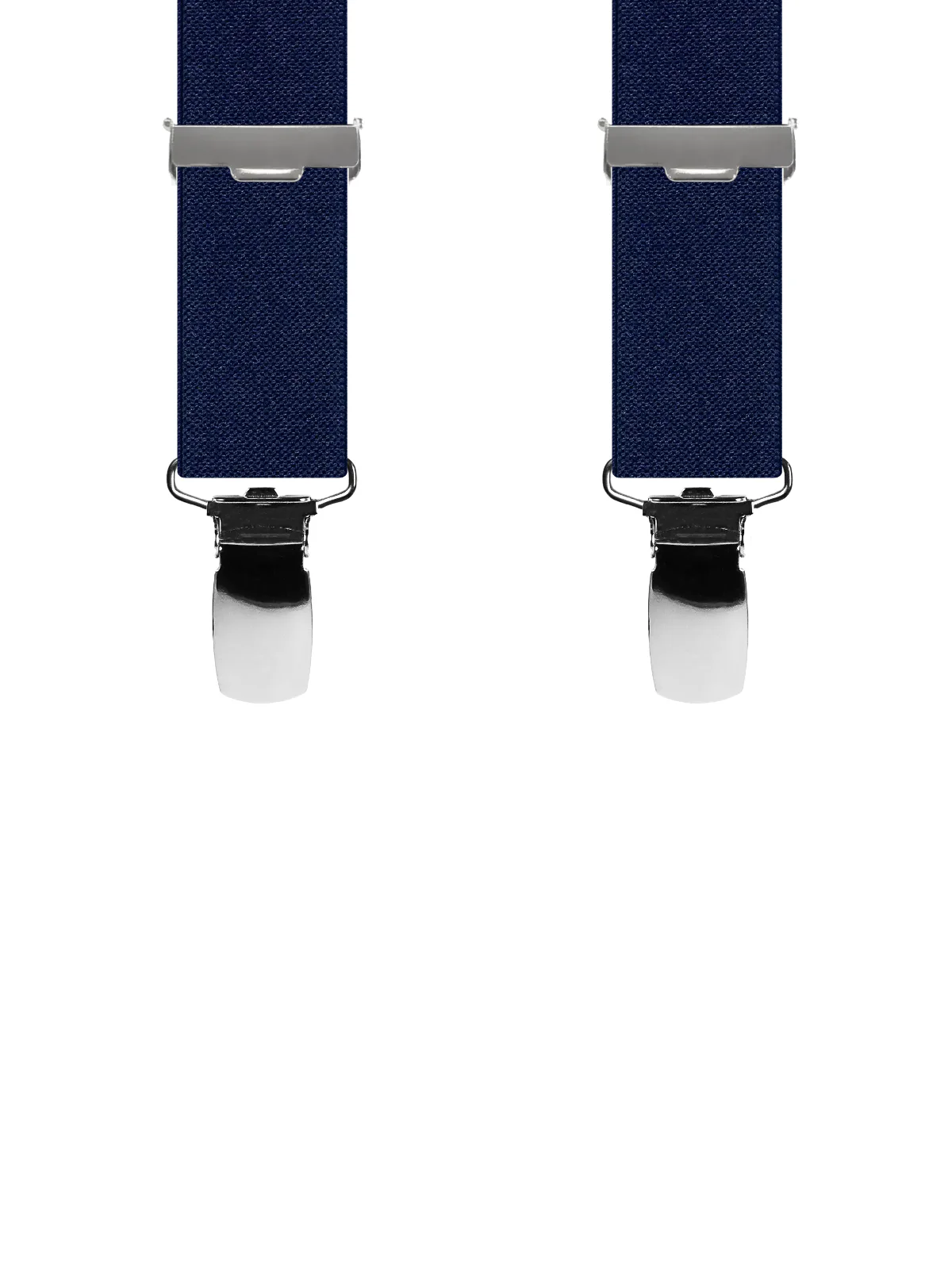 Vue avant - Bretelles femme 4 pinces dos métal Uni plat Bleu Marine 100 cm
