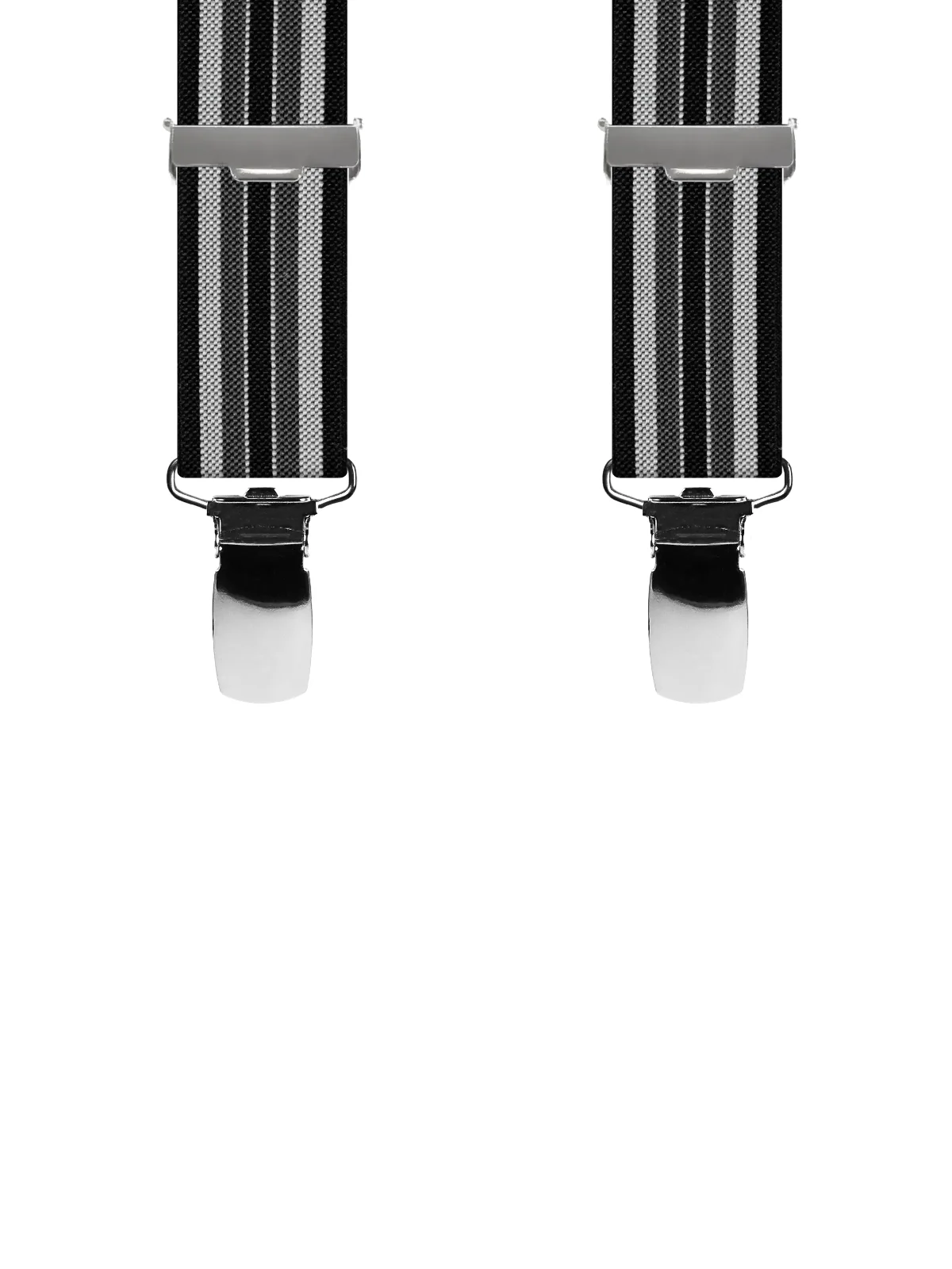 Vue avant - Bretelles homme 3 pinces dos cuir Fantaisie Noir 120 cm