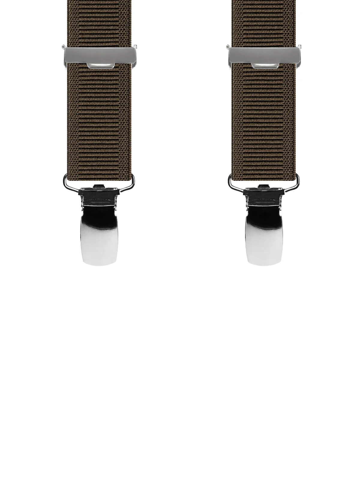 Vue avant - Bretelles homme 4 pinces dos métal Uni échelle Marron Foncé 120 cm