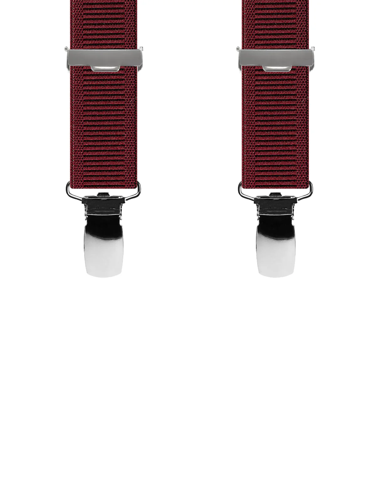 Vue avant - Bretelles homme 4 pinces dos métal Uni échelle Rouge Bordeaux 120 cm