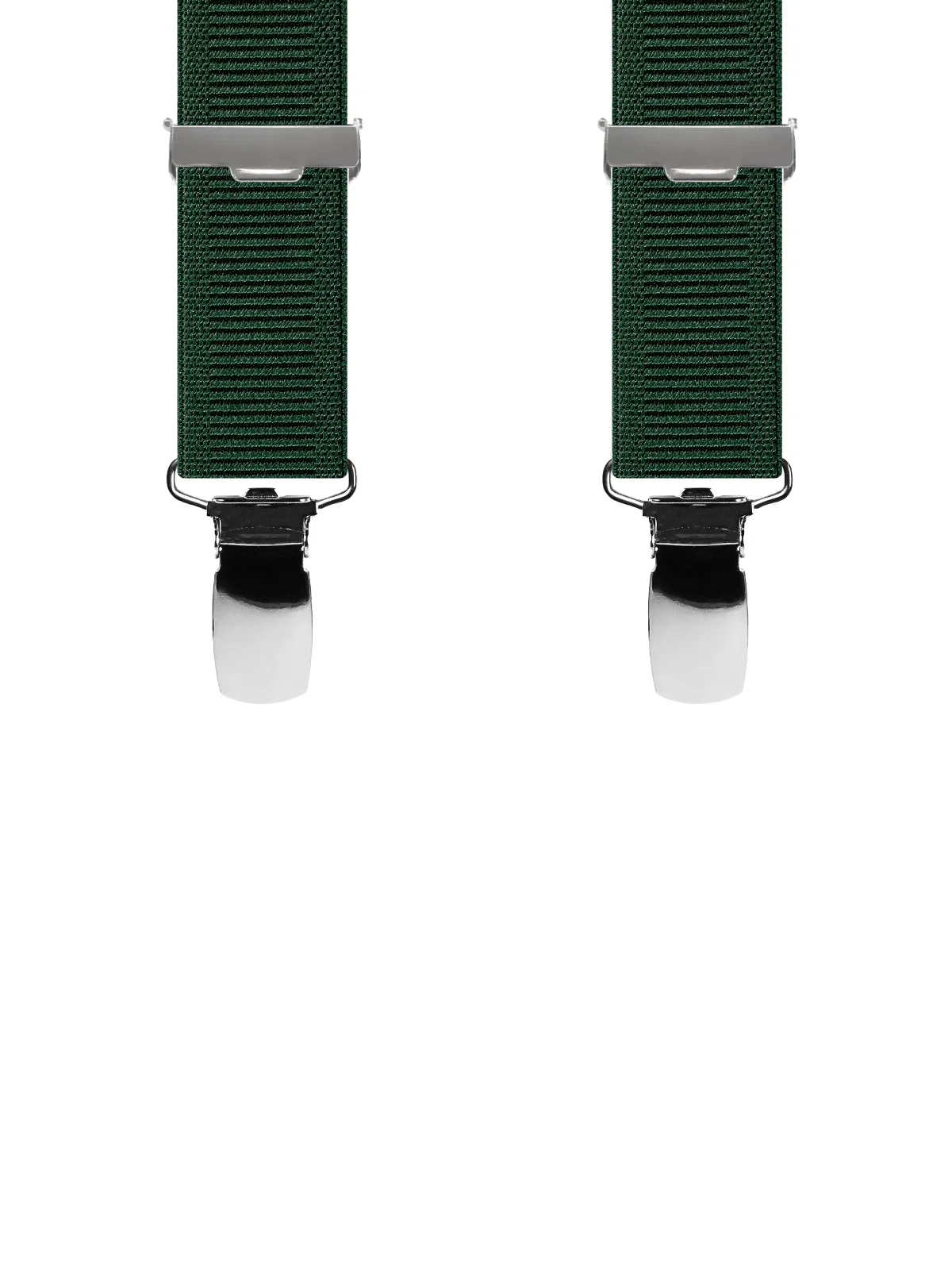 Vue avant - Bretelles homme 4 pinces dos métal Uni échelle Vert Bouteille 120 cm
