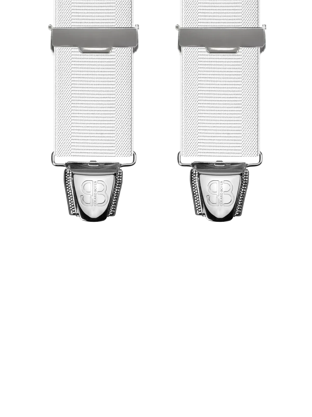 Vue avant - Bretelles homme biclip Uni échelle Blanc 120 cm