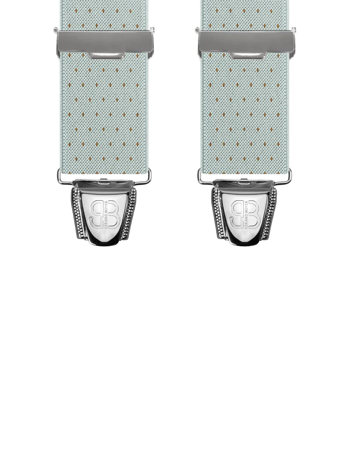 Vue avant - Bretelles homme 3 pinces dos cuir Uni à pois Gris 120 cm