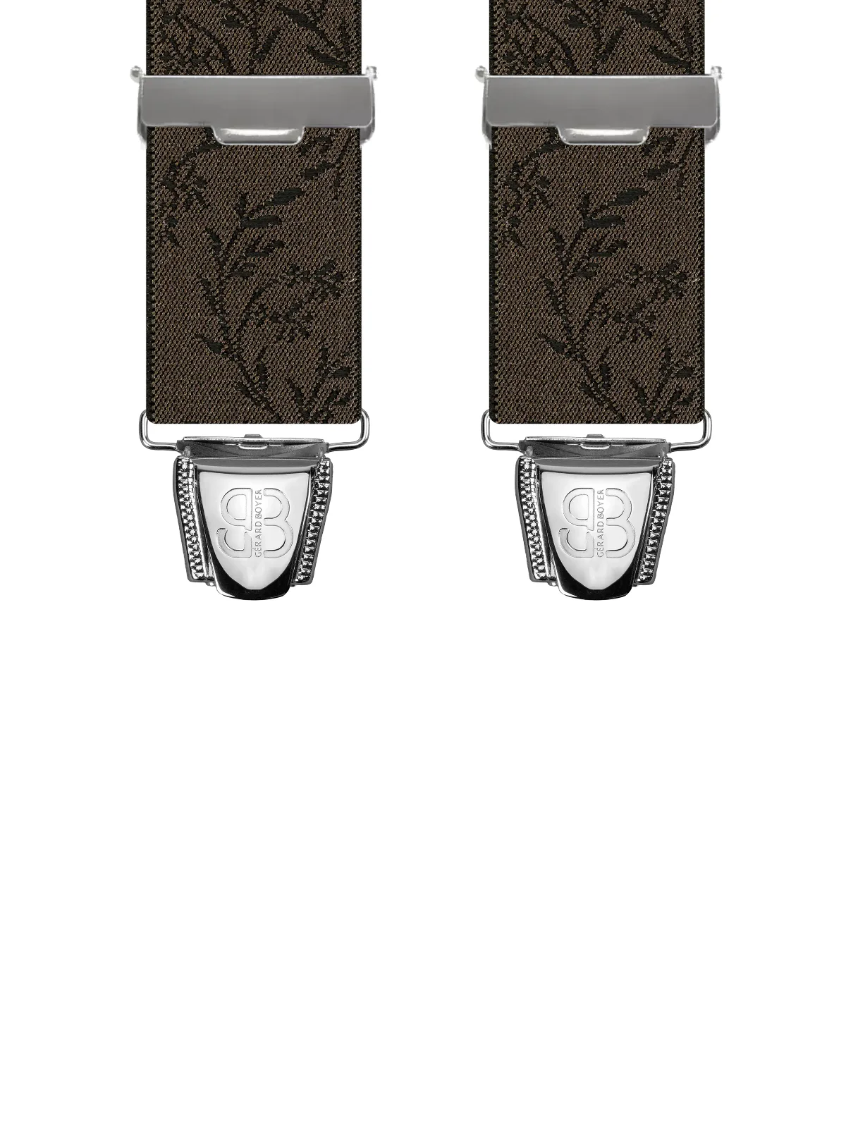 Vue avant - Bretelles homme biclip Lauriers Marron 120 cm