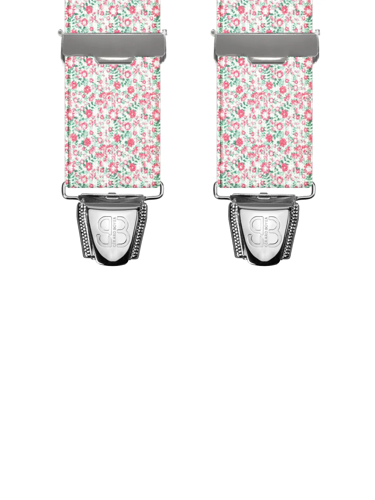 Vue avant - Bretelles homme biclip Liberty Rose 120 cm