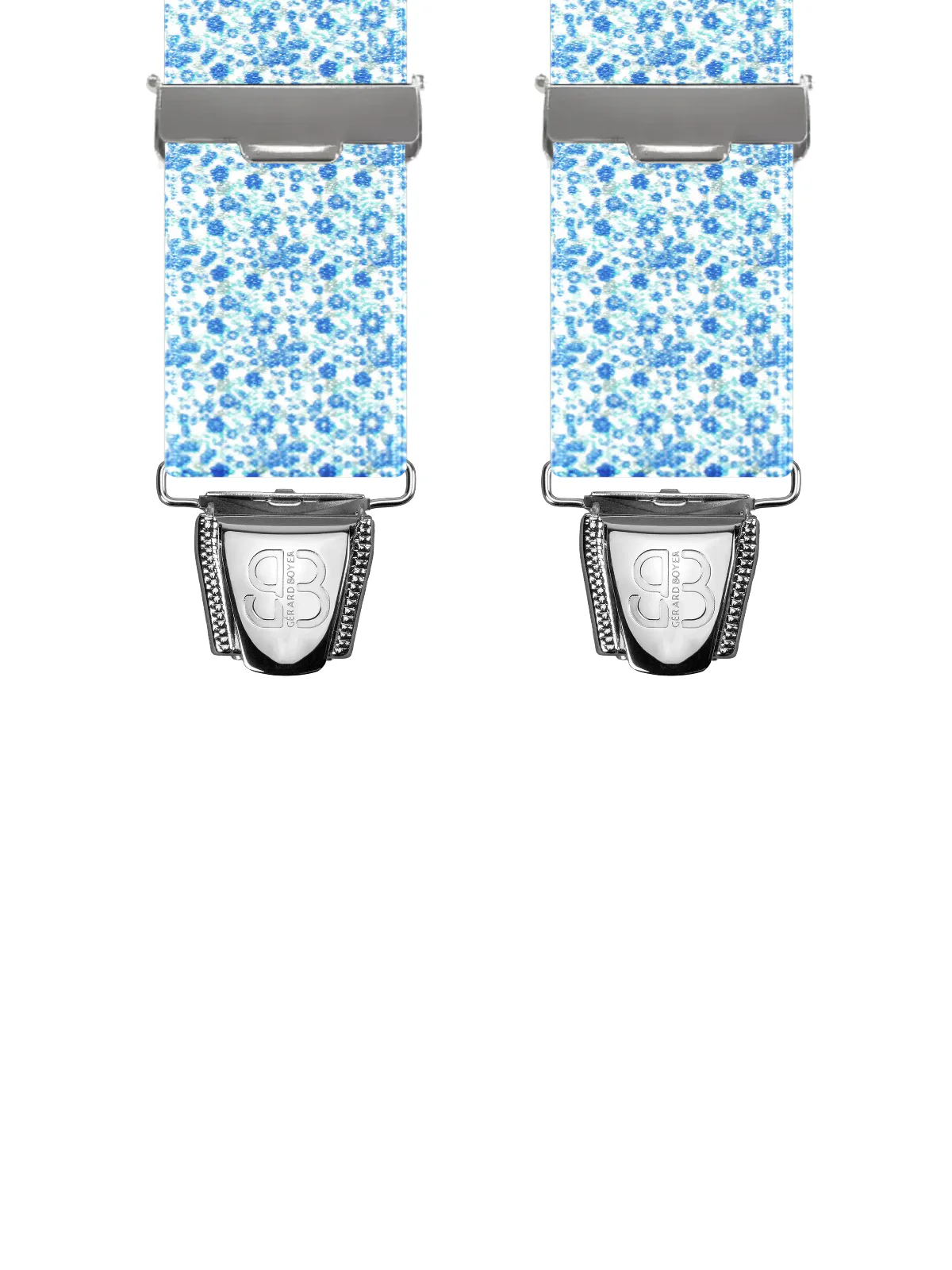 Vue avant - Bretelles homme biclip Liberty Bleu 120 cm