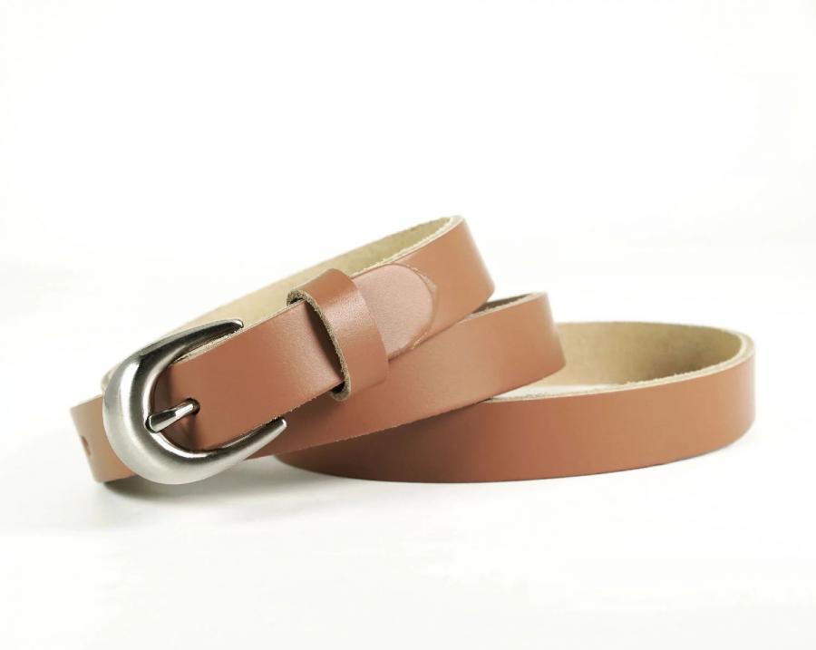 Ceinture Femme cuir - 20mm - Beige