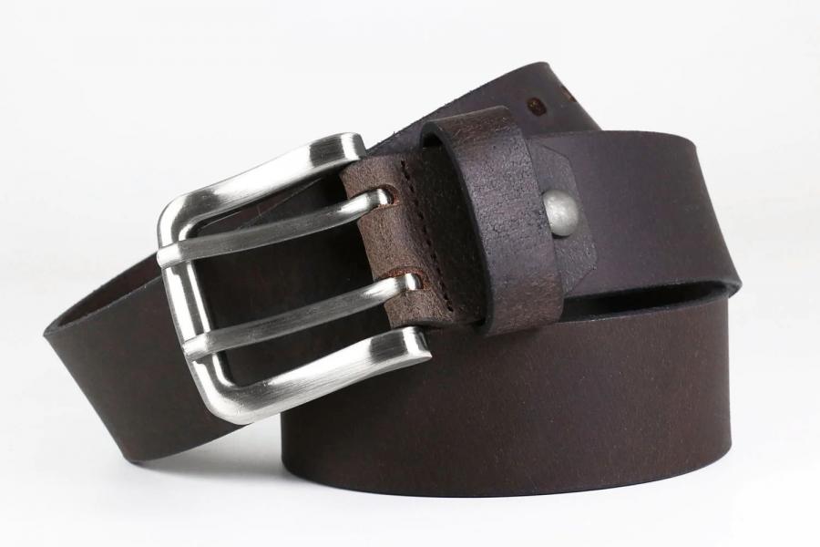 Ceinturon cuir - Buffle 40mm - Double Ardillon - Marron